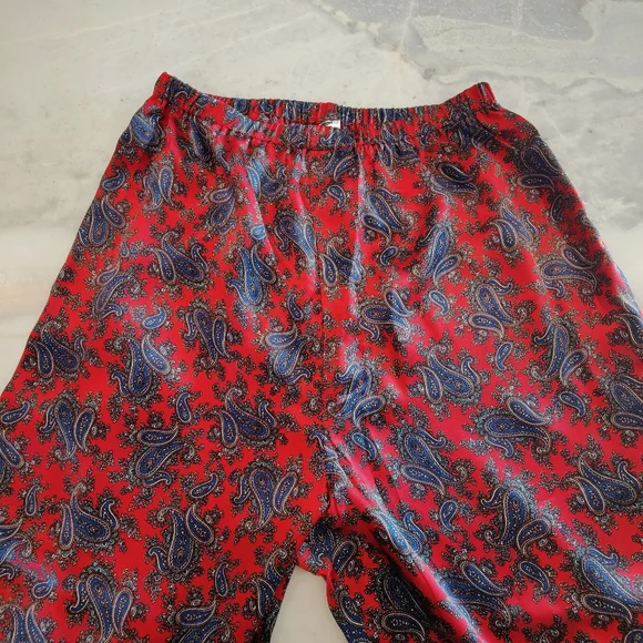 NWT 100% Silk Pajama Set- Long Sleeves + Pants | Vintage Asian Print PJ - Picture 7 of 8